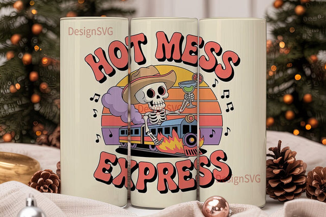 Hot Mess Express 20oz Tumbler Wrap Sublimation DesignSVG 
