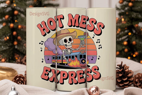 Hot Mess Express 20oz Tumbler Wrap Sublimation DesignSVG 