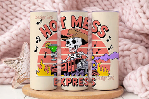 Hot Mess Express 20oz Tumbler Wrap Sublimation DesignSVG 