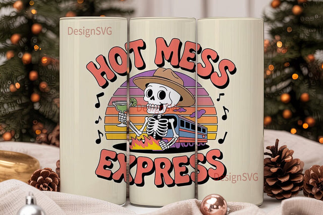 Hot Mess Express 20oz Tumbler Wrap Sublimation DesignSVG 