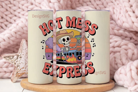 Hot Mess Express 20oz Tumbler Wrap Sublimation DesignSVG 