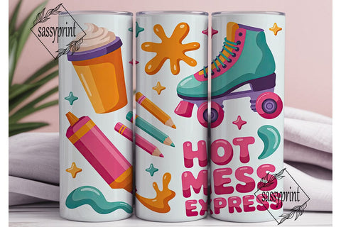 Hot Mess Express 20oz Tumbler Wrap Sublimation sassyprint 