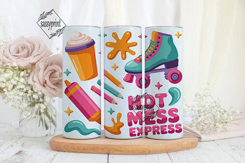 Hot Mess Express 20oz Tumbler Wrap Sublimation sassyprint 