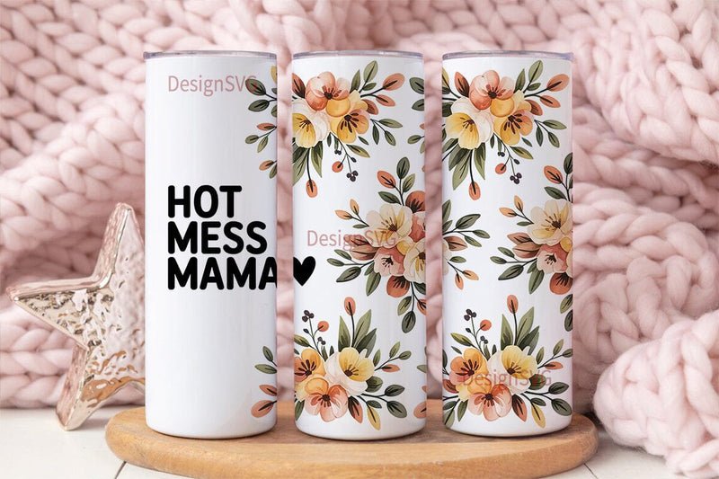 Hot Mess Mama 20oz Tumbler Wrap Sublimation DesignSVG 