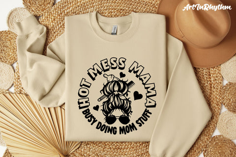 Hot mess mama svg, Busy doing mom stuff, Messy bun svg SVG Artinrhythm shop 