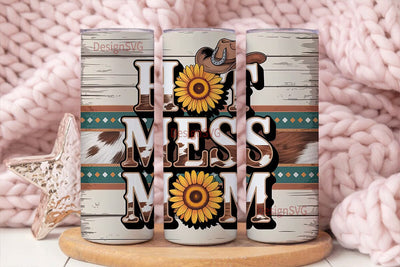 Hot Mess Mom 20oz Tumbler Wrap Sublimation DesignSVG 