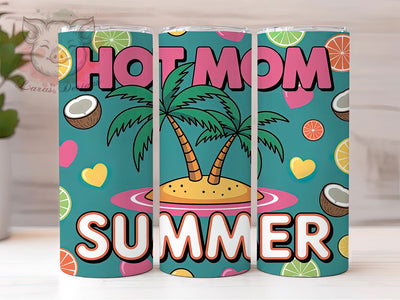 Hot Mom Summer 20oz Tumbler Wrap, Hot Mom Summer Sublimation, Beach Vibes PNG, 20oz Tumbler Wrap, Coastal Lifestyle Design, Ocean Theme Sublimation, Summer Vibes Wrap Sublimation Lara' s Designs 