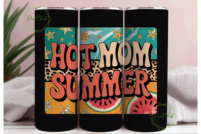 Hot Mom Summer 20oz Tumbler Wrap Sublimation PixelChick 