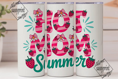 Hot Mom Summer 20oz Tumbler Wrap Sublimation sassyprint 
