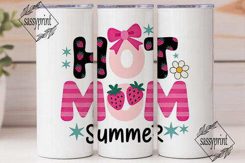 Hot Mom Summer 20oz Tumbler Wrap Sublimation sassyprint 