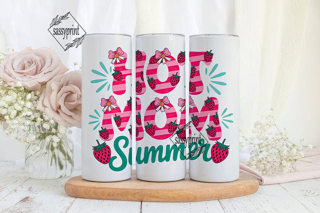 Hot Mom Summer 20oz Tumbler Wrap Sublimation sassyprint 