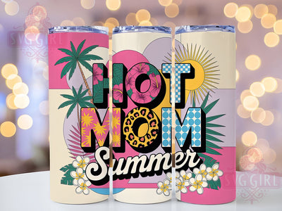 Hot Mom Summer 20oz Tumbler Wrap, Trendy Mama Design, Sublimation Wrap, 20oz Tumbler Design, PNG Tumbler Wrap, Summer Theme, Mom Gift Sublimation SvggirlplusArt 