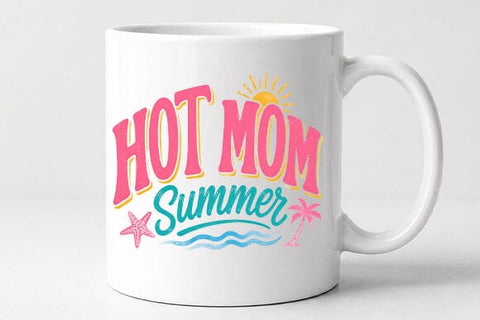 Hot Mom Summer PNG Retro Summer Quote Digital Download SVG BillahCrafts 