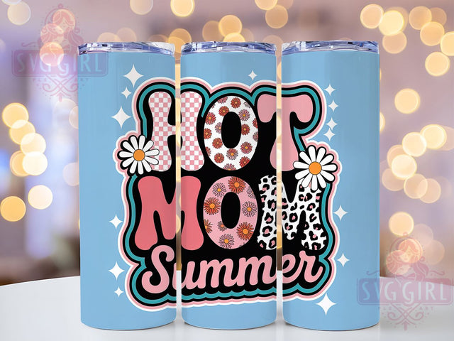 Hot Mom Summer Vibes 20oz Tumbler, Salty Summer Wrap, Summer Mom PNG, 20oz Skinny Tumbler, Vibrant Mom Sublimation, Beach Mom Design, Sassy Summer Quote, Colorful Vacation Art Sublimation SvggirlplusArt 