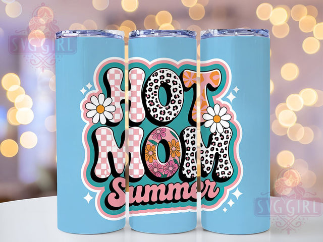 Hot Mom Summer Vibes 20oz Tumbler, Salty Summer Wrap, Summer Mom PNG, 20oz Skinny Tumbler, Vibrant Mom Sublimation, Beach Mom Design, Sassy Summer Quote, Colorful Vacation Art Sublimation SvggirlplusArt 