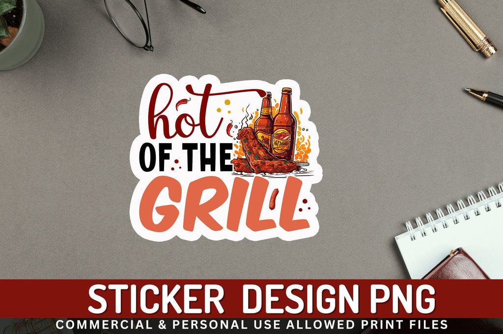 Hot of the grill Sticker Design - So Fontsy