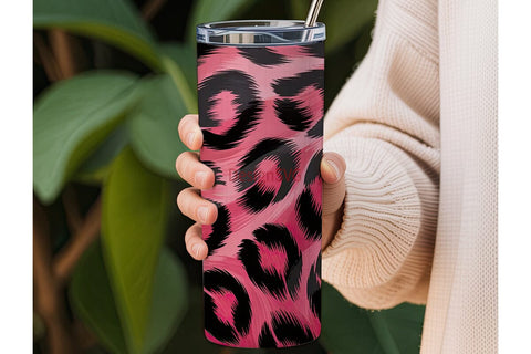 Hot Pink Cheetah Print 20oz Tumbler Wrap Sublimation DesignSVG 