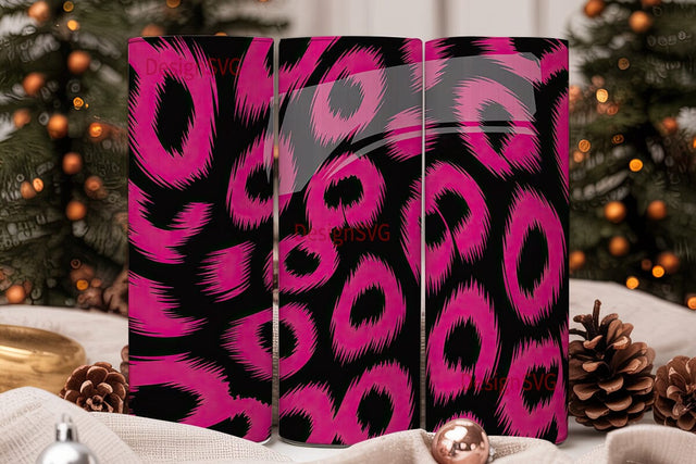 Hot Pink Cheetah Print 20oz Tumbler Wrap Sublimation DesignSVG 