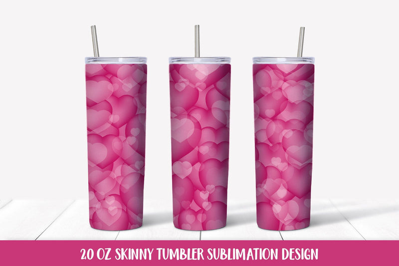 Hot pink hearts tumbler sublimation wrap. Valentine tumbler Sublimation LaBelezoka 
