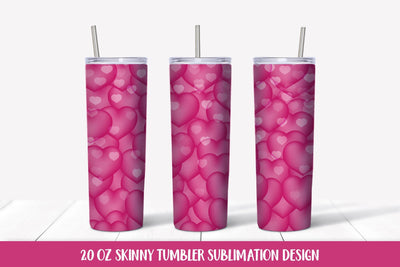Hot pink hearts tumbler sublimation wrap. Valentines tumbler Sublimation LaBelezoka 