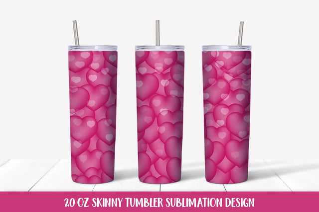 Hot pink hearts tumbler sublimation wrap. Valentines tumbler Sublimation LaBelezoka 