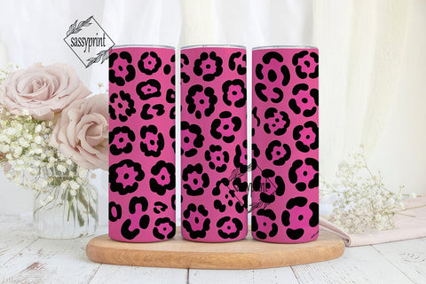 Hot Pink Leopard 20oz Tumbler Wrap Sublimation sassyprint 