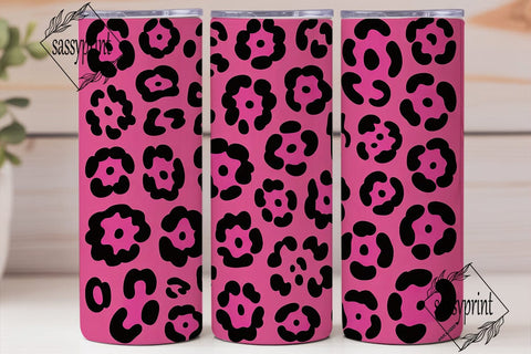 Hot Pink Leopard 20oz Tumbler Wrap Sublimation sassyprint 