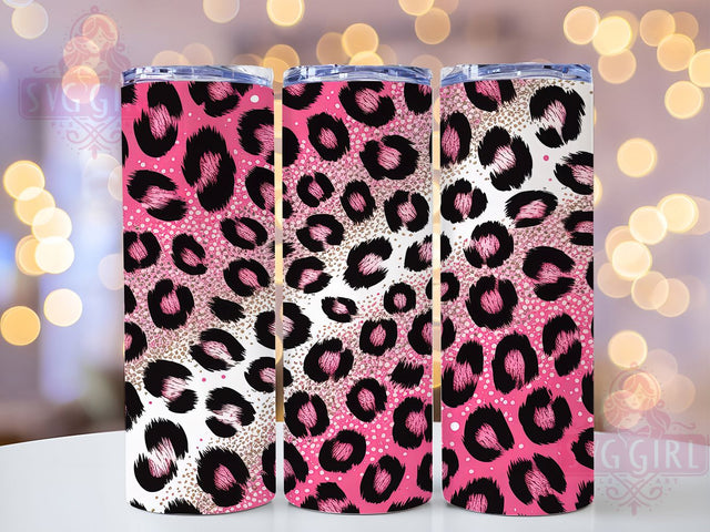 Hot Pink Leopard Glitter Tumbler, Glitter Black Leopard Sublimation Design, Sparkly Animal Print Art, 20oz Leopard Tumbler, Whimsical Glitter Mug, Stylish Leopard Cup, Fashion Glitter Wrap Sublimation SvggirlplusArt 