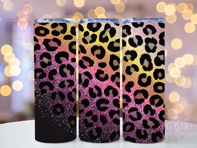 Hot Pink Leopard Glitter Tumbler, Glitter Black Leopard Sublimation Design, Sparkly Animal Print Art, 20oz Leopard Tumbler, Whimsical Glitter Mug, Stylish Leopard Cup, Fashion Glitter Wrap Sublimation SvggirlplusArt 