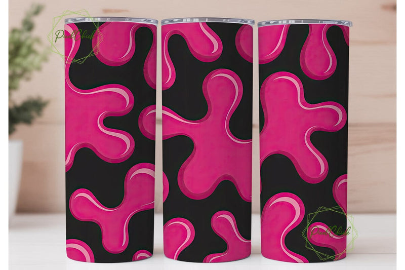 Hot Pink Liquid Swirl 20oz Tumbler Wrap Sublimation PixelChick 