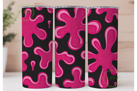 Hot Pink Liquid Swirl 20oz Tumbler Wrap Sublimation PixelChick 