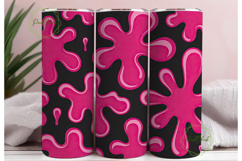 Hot Pink Liquid Swirl 20oz Tumbler Wrap Sublimation PixelChick 