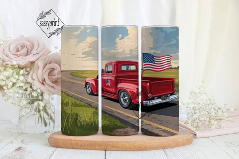 Hot Rod Americana 20oz Tumbler Wrap Sublimation sassyprint 