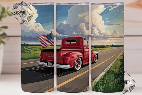 Hot Rod Americana 20oz Tumbler Wrap Sublimation sassyprint 