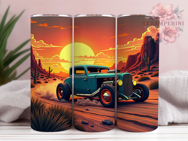 Hot Rod Car Vintage Tumbler, Car Tumbler Wrap, Sublimation Tumbler, Vintage Car Gift, Custom Tumbler Wrap, Automotive Decor, Hot Rod Merchandise Sublimation Li Zamperini 