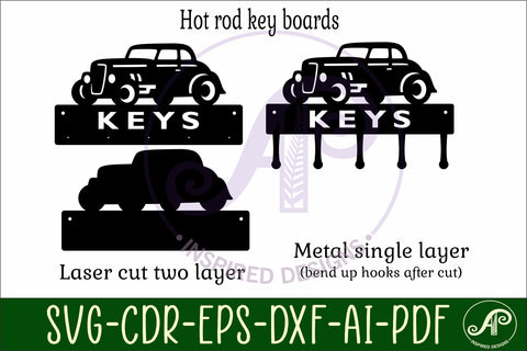 Hot rod Key holder designs SVG APInspireddesigns 