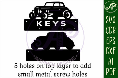 Hot rod Key holder designs SVG APInspireddesigns 