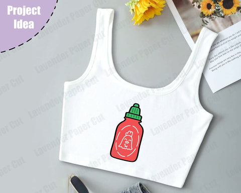 Hot Sauce Kawaii SVG File, Hot Sauce bottle PNG. Super Spicy, Asian Hot Sauce, for Cricut and Silhouette SVG Lavender Paper Cut 