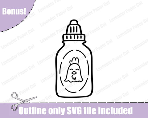 Hot Sauce Kawaii SVG File, Hot Sauce bottle PNG. Super Spicy, Asian Hot Sauce, for Cricut and Silhouette SVG Lavender Paper Cut 