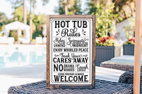 Hot Tub Rules Summer Sign SVG Pickled Thistle Creative 