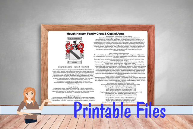 Hough History, Family Crest & Coat of Arms 3D Paper Family Creations 