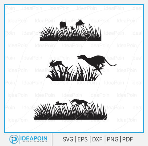 Hound Dog Chasing Rabbit SVG, Rabbit Hunting svg, Hunting Dog SVG, Rabbit Hunter with Beagles SVG, dogs chasing rabbit, Beagle Dogs svg File SVG Dinvect 