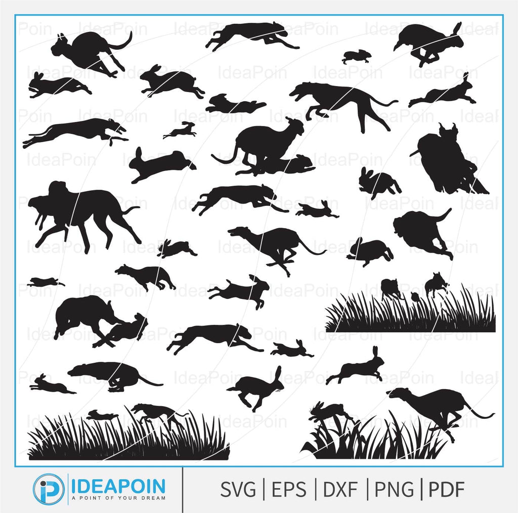 Hound Dog Chasing Rabbit SVG, Rabbit Hunting svg, Hunting Dog SVG ...