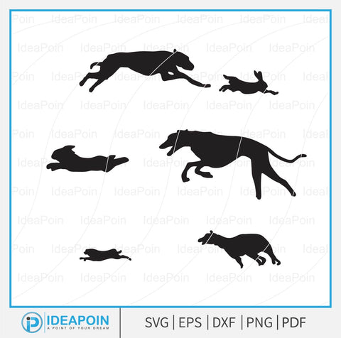 Hound Dog Chasing Rabbit SVG, Rabbit Hunting svg, Hunting Dog SVG, Rabbit Hunter with Beagles SVG, dogs chasing rabbit, Beagle Dogs svg File SVG Dinvect 