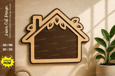 House Frame Wall Art laser Cut svg Cutting file SVG Regulrcrative 