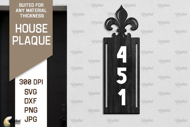 House Number Plaque Laser Cut. House Sign SVG SVG Evgenyia Guschina 