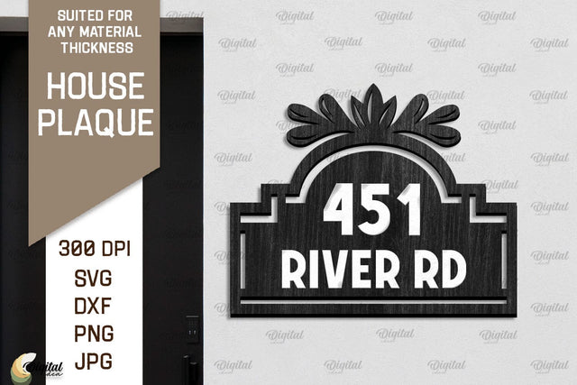 House Number Plaque Laser Cut. House Sign SVG SVG Evgenyia Guschina 