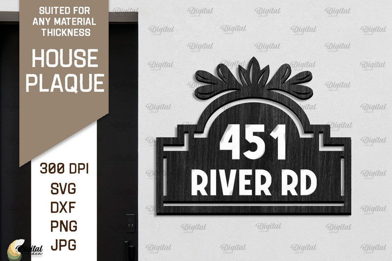 House Number Plaque Laser Cut. House Sign SVG SVG Evgenyia Guschina 