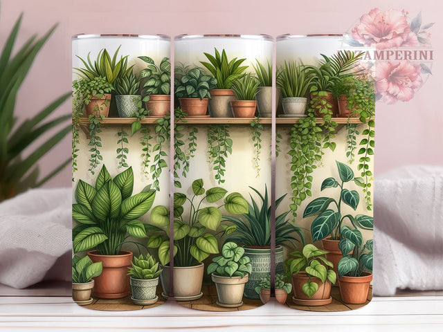 House Plant 20oz Tumbler Wrap PNG, Plant Lover Tumbler Png, Straight & Tapered Tumbler Wrap, Instant Digital Download Sublimation Li Zamperini 
