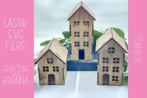 House Tea Light Lantern LASER SVG File SVG Crafting With Brenna 